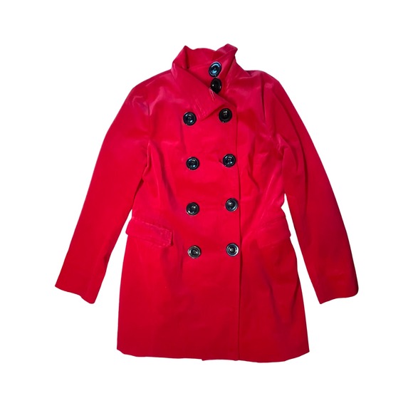 Luii Jackets & Blazers - Vintage Y2K Red Corduroy Double Breasted Coat M Lined Cotton‎ Mod Office Casual